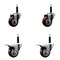 Service Caster 3'' SS Maroon Poly Swivel 3/4'' Expanding Stem Caster Set 2 Total Lock Brakes, 4PK SCC-SSEXTTL20S314-PPUB-MRN-2-S-2-34 - alternate 1